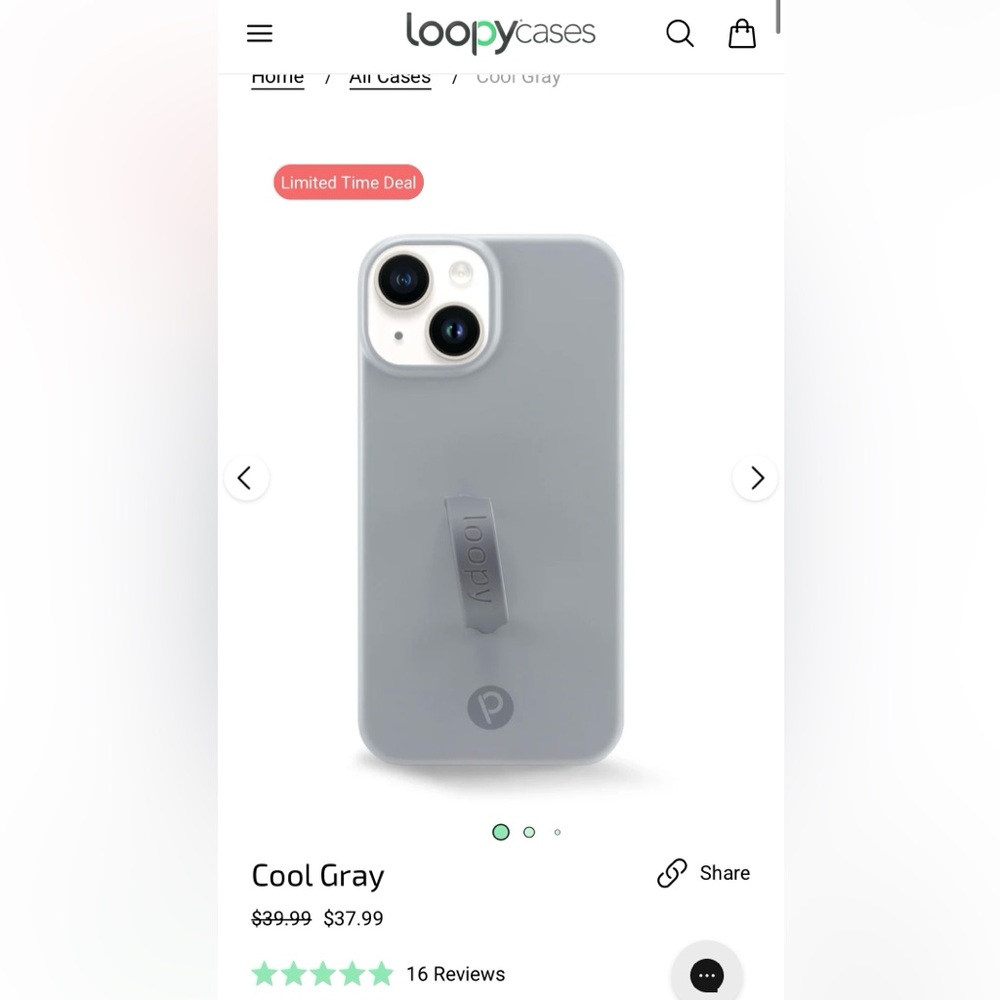iPhone 13/iPhone 14 Cool Gray Loopy Case